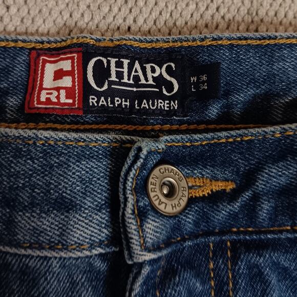 Ralph Lauren Chaps Vintage Jeans 36X34 Blue Loose Fit Straight Leg Street Skate - Picture 9 of 16